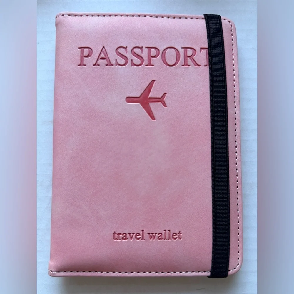 Passport Travel Wallet w/RFID Anti-Theft Passport Case Pink, Aqua, Gray or Blue